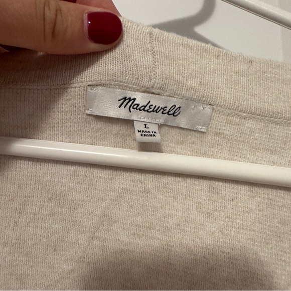 Madewell Beige Button Down Cardigan Size Large Women’s - Picture 11 of 13